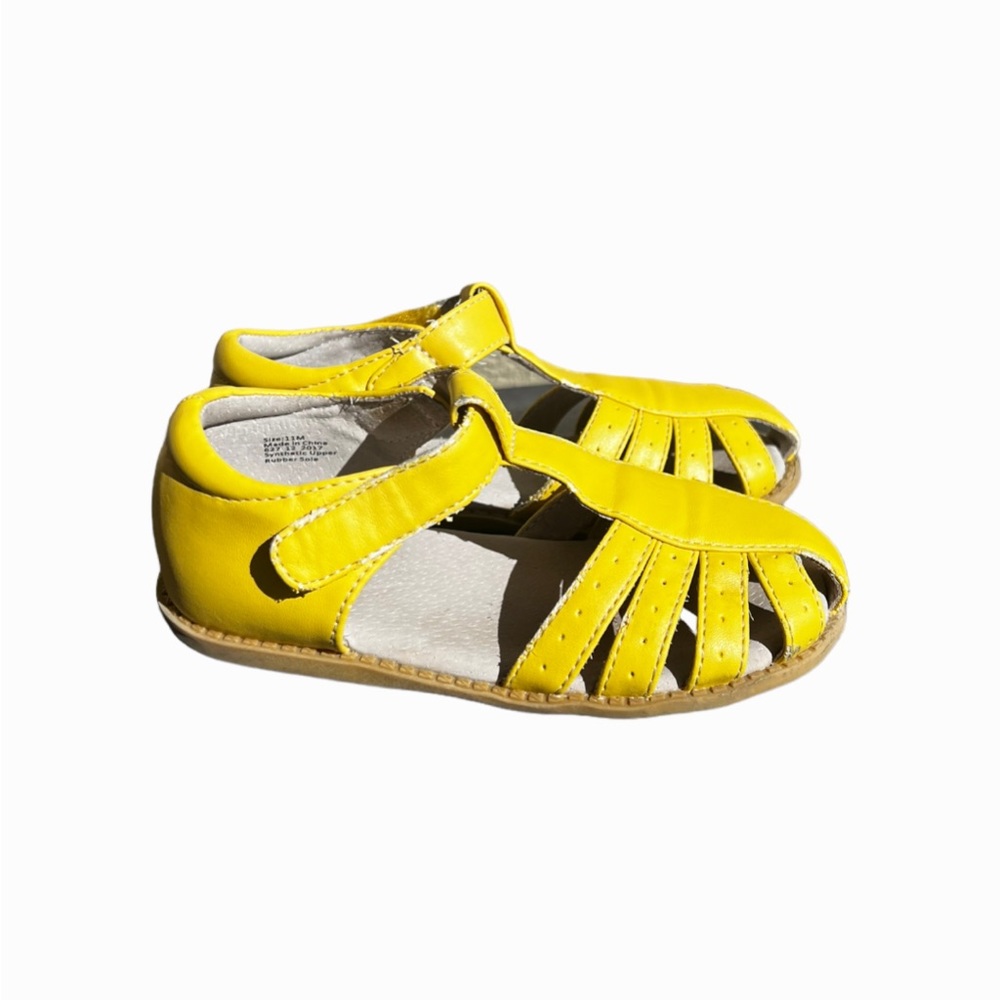 Livie & Luca Yellow Leather Sandals Size 11 - Picture 4 of 6